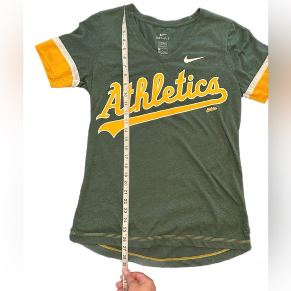Oakland A’s Nike Dri-FIT Dark Green V-Neck Tee - Picture 9 of 10